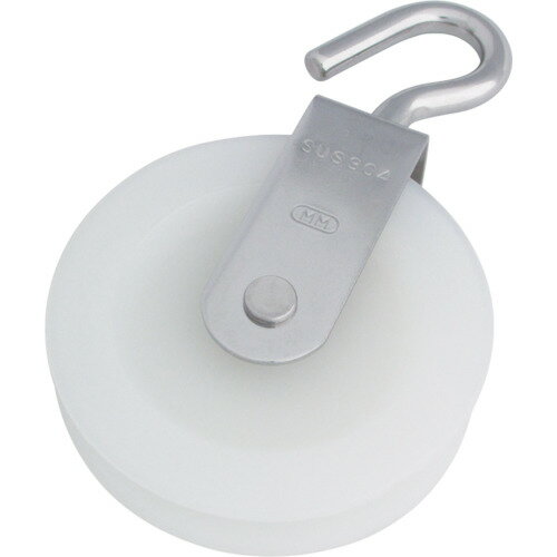 ■[滑車]（株）水本機械製作所 水本　ナイロンプーリー　使用ロープ径φ〜9mm　B-1338 1個（1個入）【351-4617】【代引不可商品】【メール便1個まで対象商品】