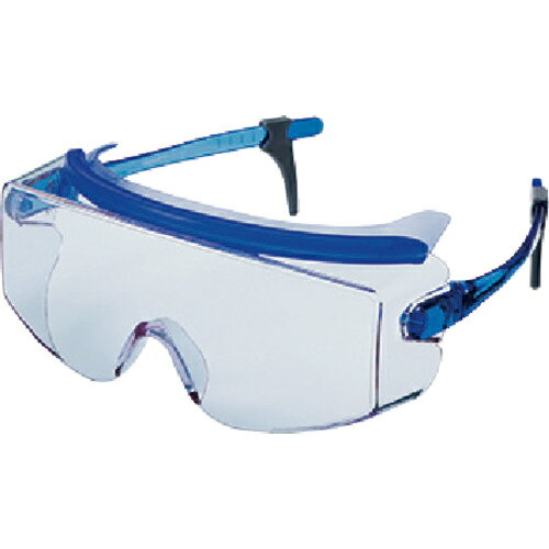 山本光学（株） YAMAMOTO 一眼型保護メガネ（オーバーグラスタイプ） 一眼型セーフティ（ウルトラレンズ） レンズ色／テンプルカラー：ブルー CV-737 1個