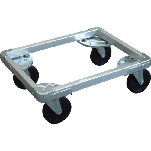[コンテナ台車（伸縮式）]オーエム機器（株） オーエム　ドーリーDLF型　縦300～400X横400～500X100φ　..