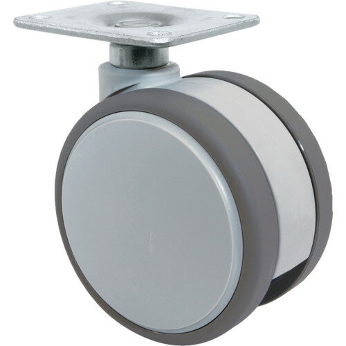 [プレート式双輪キャスター]東海キャスター（株） 東海 プレート式双輪キャスター 75径 自在 F075 1個【389-0678】