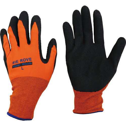 ■【3個までメール便で発送可能】[天然ゴム背抜き手袋]三重化学工業（株） ミエローブ　ハイパーマッスル　S NO.611-S 1双【116-7477】..