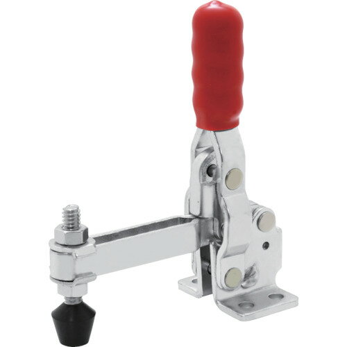 [トグルクランプ（下方押え型）]育良精機（株） 育良 下方押え型トグルクランプ スチール 垂直ハンドル（31303） クランプアーム移動角度90° フランジベース 締付力0．91kN ISK-HV2530-UL 1個【793-0038】