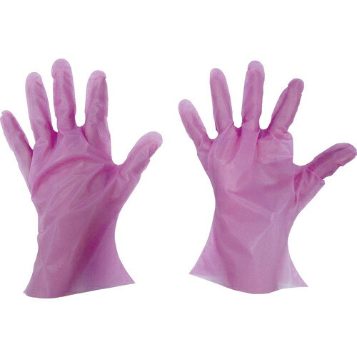 [ポリエチレン使い捨て手袋]東京パック（株）　東京パック　マイジャストグローブエコノミー化粧箱L　ピンク　PMJEKL　1箱【836-3632】