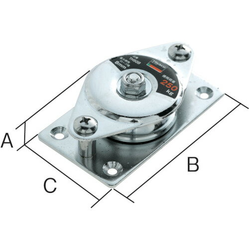 [滑車]トラスコ中山（株） TRUSCO 固定滑車よこ型一車 ベアリング入り TH50B 1個【194-8937】