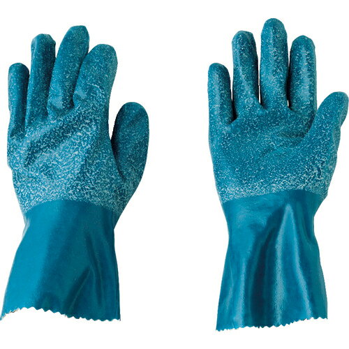 [ニトリルゴム手袋（裏布付）]（株）丸五 MARUGO 耐油万年＃710 マリンブルー LL TM710-BL-LL 1双【786-1699】