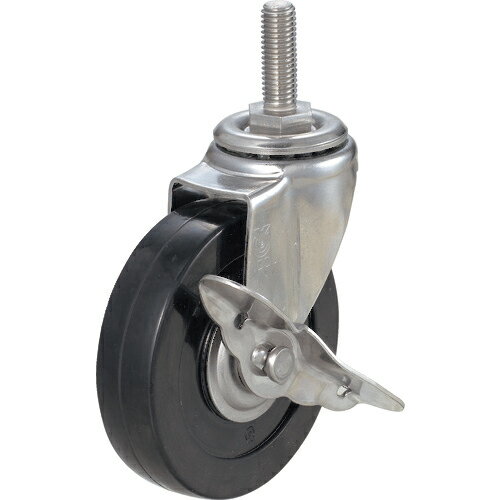 [ねじ込み式ステンレス金具キャスター（ゴム車）]トラスコ中山（株） TRUSCO　ねじ込み導電性ゴムキャ..