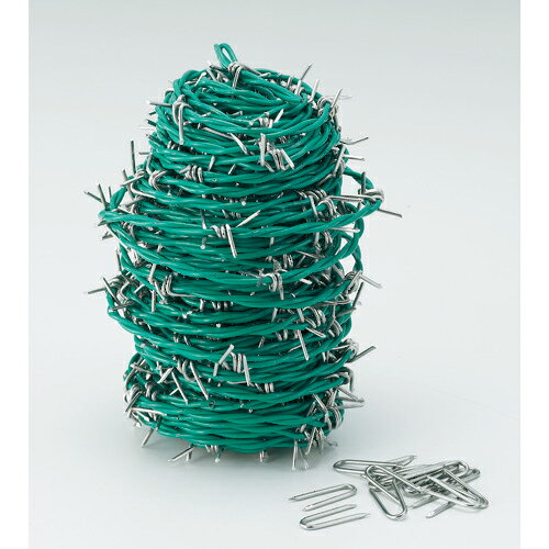 [有刺鉄線]トラスコ中山（株） TRUSCO 有刺鉄線 カラー 2．0mmX20m TUW-20-20G 1巻【282-5791】