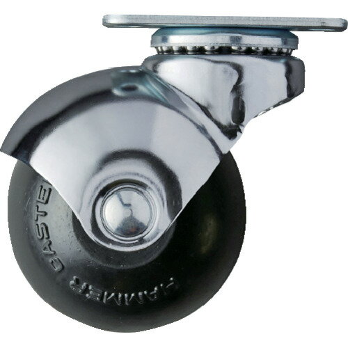 [プレート式低床式キャスター（ゴム車）]ハンマーキャスター（株） ハンマー プレート式 旋回式ゴム車輪 50mm 405P-R50-BAR01 1個【367-0295】