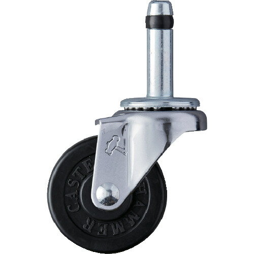 [パイプ差し込み式キャスター（ゴム車）]ハンマーキャスター（株） ハンマー 差込み旋回式ゴム車輪 50m..