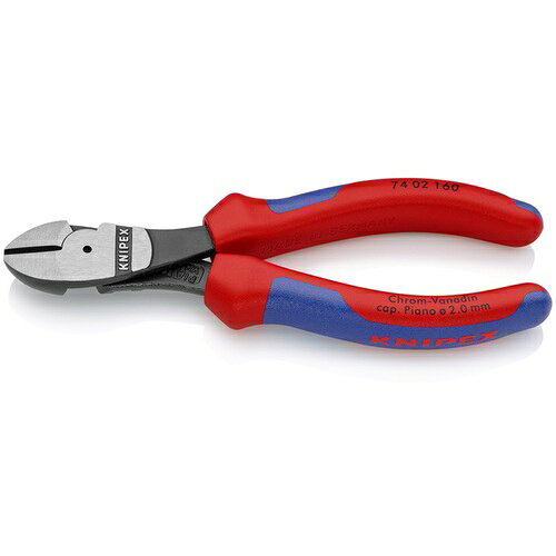 ■[ニッパ]KNIPEX社 KNIPEX 強力型ニッパー コンフォートハンドル 160mm 7402-160 1丁【446-8821】【代引不可商品】【メール便1個まで対象商品】