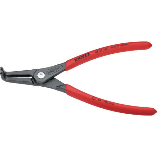 [スナップリングプライヤー]KNIPEX社 KNIPEX 軸用精密スナップリングプライヤー90度 40ー100mm 4921-A31 1丁【471-3699】
