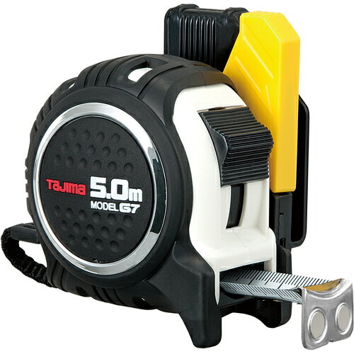 [コンベックス（ベルトホルダー付タイプ）]【剛厚テープで剛性力アップ！】（株）TJMデザイン タジマ セフG7ロックマグ爪25 5．0m メートル目盛 黒／白 SFG7LM2550W 1個【471-8828】