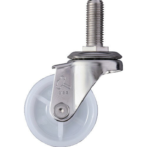 [ねじ込み式ナイロンキャスター]ハンマーキャスター（株） ハンマー SAシリーズオールステンレス 旋回式ナイロン車輪 65mm 320SA-N65 1個【814-2084】