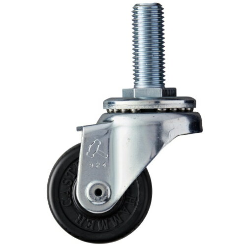 [ねじ込み式ゴムキャスター]ハンマーキャスター（株） ハンマー ねじ込み旋回式ゴム車輪 50mm 420SA-RD50 1個【814-2755】