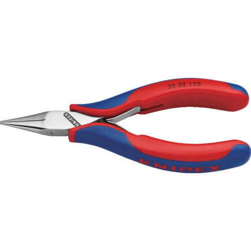 扳手钳 - ■[ノーズプライヤー]KNIPEX社 クニペックス　精密用プライヤー　半丸　115mm　3522-115 1丁【446-7809】【代引不可商品】【メール便1個まで対象商品】