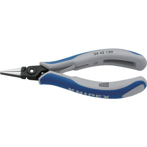 ■[ノーズプライヤー]KNIPEX社　KNIPEX　精密用プライヤー　平　130mm　3442130　1丁【836-8947】【代引不可商品】【メール便1個まで対象商品】