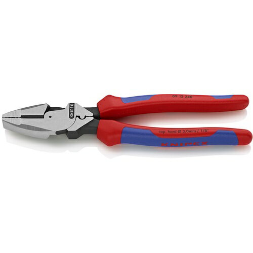 [ペンチ]KNIPEX社 KNIPEX 架線工事用強力ペンチ 圧着付き コンフォートハンドル 0912-240 1丁【765-9474】