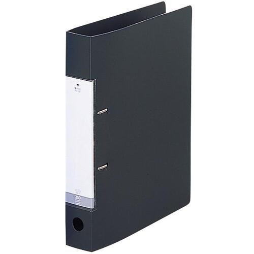 [リング式ファイル]（株）LIHIT LAB． LIHIT A4／S D型リングファイル（350枚） 黒 G2230-24 1冊【855-9657】