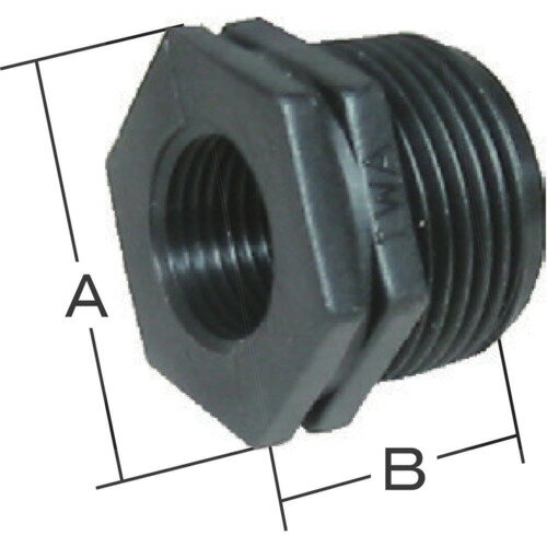 [塩ビ管TS継手（キャップ）]（株）岩崎製作所 IWA 樹脂（PP）製 配管継手 ブッシング 49BUS4025P 1個【435-5387】
