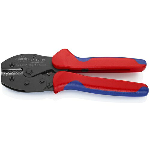 [手動圧着工具]【送料無料】KNIPEX社 KNIPEX 圧着ペンチ プレシフォース 220mm Buttコネクタ用 9752-30 1丁【446-9763】【北海道・沖縄送料別途】【smtb-KD】