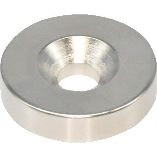 [ネオジム磁石]トラスコ中山（株） TRUSCO ネオジム丸形磁石 皿ねじ穴付 外径25mmX6mm M6 1個入 T25R06M6 1個【836-4819】...
