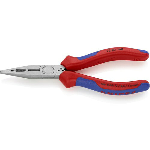 ■[ラジオペンチ]KNIPEX社 KNIPEX 電気技師用ラジオペンチ コンフォートハンドル 160mm 1302-160 1丁【446-7256】【代引不可商品】【メール便1個まで対象商品】