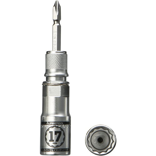 ■[ソケットビット（電動工具用）]【ビット着脱式なので、ソケットの寿命まで使用可能！】（株）スーパーツール スーパー 電ドル用ソケットビット（着脱式） プロスペック 17×6．35mm DSE17 1個【代引不可商品】【メール便1個まで対象商品】