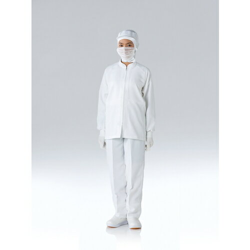 Work Clothes - [クリーンルーム用ウェア（ISO Class 8）]東洋リントフリー（株） TriApex クリーンルーム用ウェア 異物混入防止対策上着 JK274C S 白 JK274C01S 1着【836-4354】