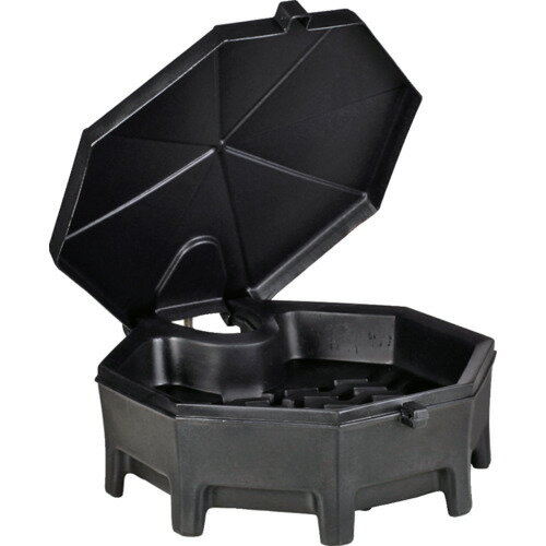 【特長】●200Lドラム缶（日本製・外国製）にフィットします。●ヒンジつきのフタは、外部からの異物などの混入を防ぎます。●約10cmのハイサイドウォール、ファンネル内面のジグザグ突起により、液体の飛散を防ぎます。●耐久性の高いポリエチレン製。錆や腐食がありません。【用途】●ドラム缶用の漏斗【仕様】●直径(mm)：737●高さ(mm)：279●色：黒【材質／仕上】●ポリエチレン【注意】●60℃以上の液体には使用しないでください。【原産国（名称）】アメリカ【質量】5.100【質量単位】KG【メーカー名】エー・エム・プロダクツ（株）【関連キーワード：ものづくりのがんばり屋楽天市場店 研究用品ボトル・容器 缶用コック・カバー各種缶オプションAM PRODUCTS, INC. pigPIG[[RU]] Poly Drum Funnel with Hinged LidLaboratory SuppliesBottles/ContainersCocks/Covers for Can】