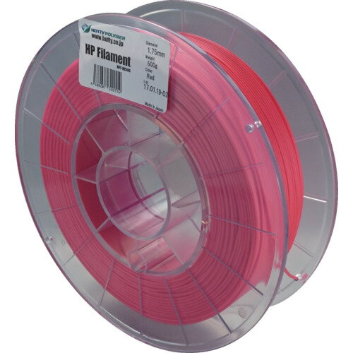 [3Dプリンター]【送料無料】ホッティーポリマー（株） ホッティーポリマー HPフィラメント《スーパーフレキシブルタイプ》赤 RE-500 1個【116-6296】【北海道・沖縄送料別途】【smtb-KD】