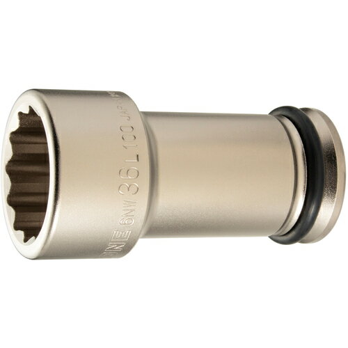 [インパクト用ソケット]TONE（株） TONE インパクト用ロングソケット（12角） 対辺寸法36mm 差込角19．0mm 6NW-36L100 1個【810-9671】(4.0)