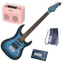 【セイコーチューナー&アンプ&教則セット】AriaProII エレキギター MAC-STD MBS+SAT10L+ギターストラップ+AG-05 PK+教則DVD