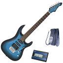【セイコーチューナー付き】AriaProII エレキギター MAC-STD MBS+SAT10L+ギターストラップ