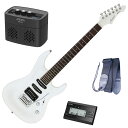 【セイコーチューナー&アンプ&教則セット】AriaProII エレキギター MAC-STD PWH+SAT10B+ギターストラップ+AG-05 BK+教則DVD