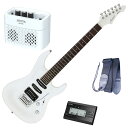 【セイコーチューナー&アンプ&教則セット】AriaProII エレキギター MAC-STD PWH+SAT10B+ギターストラップ+AG-05 WH+教則DVD
