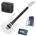 【セイコーチューナー&アンプ&教則セット】AriaProII エレキギター MAC-STD PWH+SAT10L+ギターストラップ+AG-05 BK+教則DVD