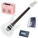 【セイコーチューナー&アンプ&教則セット】AriaProII エレキギター MAC-STD PWH+SAT10L+ギターストラップ+AG-05 PK+教則DVD