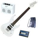【セイコーチューナー&アンプ&教則セット】AriaProII エレキギター MAC-STD PWH+SAT10L+ギターストラップ+AG-05 WH+教則DVD