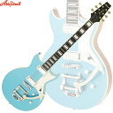 エレキギター AriaProII 212-MK2 PHBL ファントムブルー ビグスビートレモロとローラーサドルを搭載 ダブルカッタウェイシェイプ アリアプロII ss2024