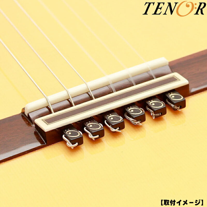 【ポイント10倍！マラソン期間限定】TENOR クラシックギター用ストリングタイ TST-G BK ブラック 6個セット String T…