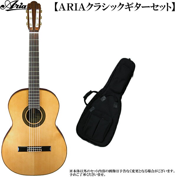 クラシックギター セット ARIA アリア A-50S-63 Classic Guitar/スプルス単板トップ 弦長630mm：2点セット 【送料無料】【smtb-KD】【RCP】：73244 case-as-p5