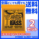 ERNIE BALL アーニーボール 2833×2セット HYBRID SLINKY BASS 45-105 ／ エレキベース弦 セット弦 ／ ベース ハイブリッドスリンキー 【送料無料】【smtb-KD】【RCP】：-p5