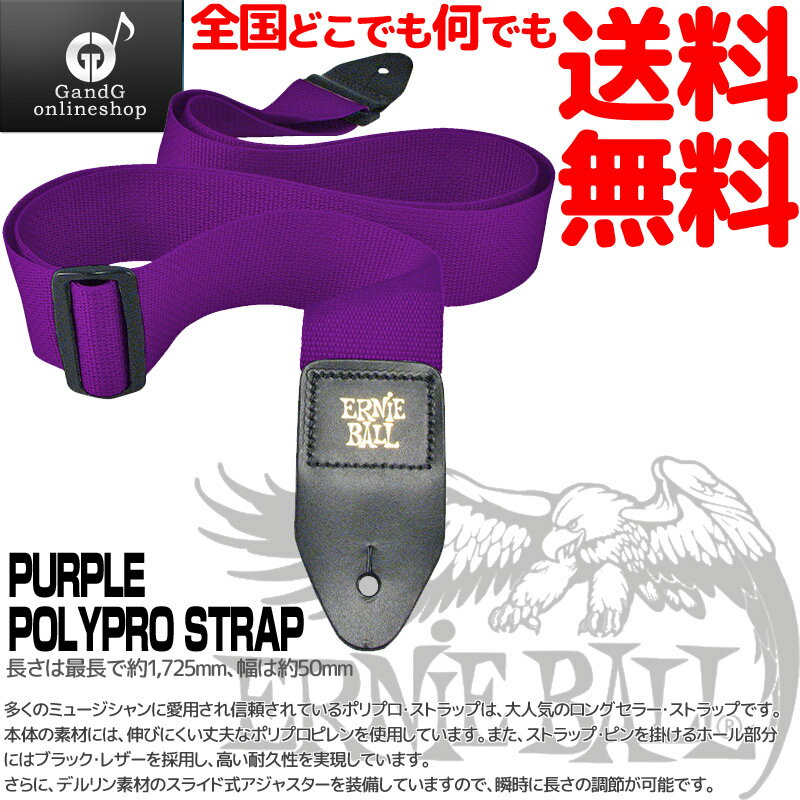 アーニーボール ギターストラップ ポリプロ パープル 紫色 ERNIEBALL POLYPRO STRAPS Purple 4045 【送料無料】【smtb-KD】【RCP】：-p2