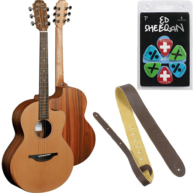 【ポイント8倍!期間限定】ピック&レザーストラップ付 Sheeran BY Lowden ピックアップ付アコースティックギター S-03 セダー&ローズウッド ...