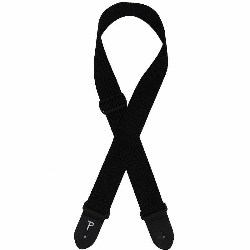 【ポイント8倍！期間限定】ペリーズ ギターストラップ コットン Perri's CWS20-1680 2inch BLACK COTTON W LEATHER ENDS 【RCP】 spslst