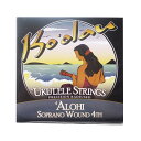 Ko'olau UKULELE STRINGS'ALOHIシリーズ　ソプラノウクレレ用セット弦（4弦ワウンド）　'ALOHI SOPRANO WOUND 4THハワイ・オアフ島のウクレレブランド【Ko'olau(コオラウ)】のウクレレ用セット弦です。■'ALOHI(アロヒ)シリーズハワイ語で「輝き」を意味する'ALOHI。光がキラキラ輝くかのような明るく心地よい音色が響きます。高密度の単繊維弦は、ナイロンに似たスムースな感触と明るいトーンが特徴です■仕様　ソプラノウクレレ用1弦：A PLAIN2弦：E PLAIN3弦：C PLAIN4弦：G WOUND ※掲載画像は本品とは異なります。イメージですので表題をよくご確認ください。※予告なくデザイン等の変更が行われる場合がございます。※在庫有りと表示されていましても流動性が高いため品切れとなっている場合がございます。