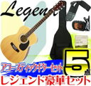 【ポイント10倍 5/6まで】初心者にオススメ アコースティックギター アコギ 入門 5点セット Legend FG-15 N Natural ナチュラル【送料無料】