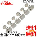 Aria アリア ギター用ペグセット 6連 AT-300G カラー:ニッケル AT300G 【送料無料】【smtb-KD】【RCP】