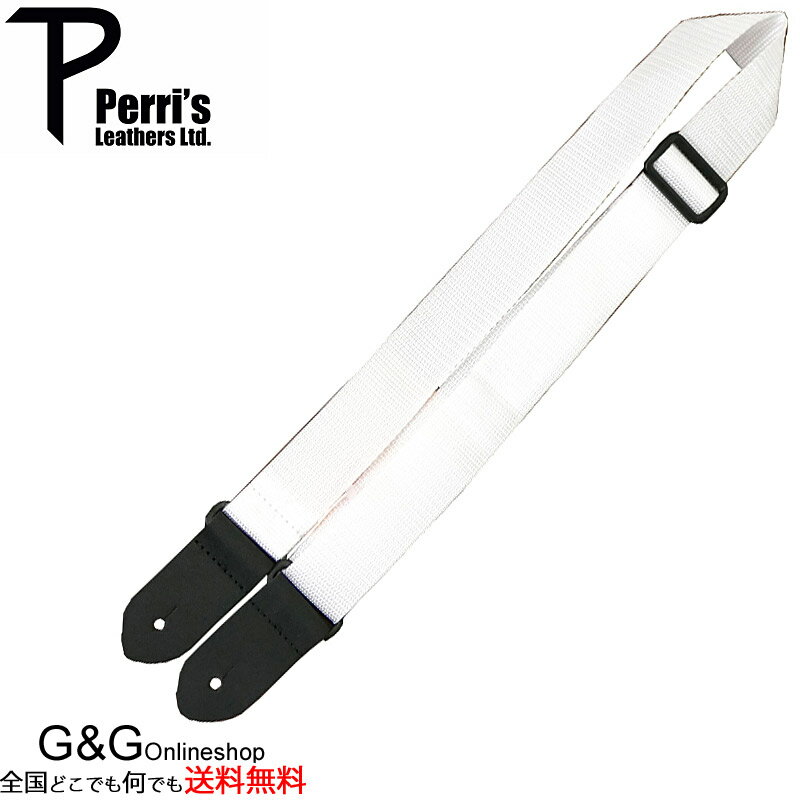 【ポイント10倍！マラソン期間限定】ペリーズ ウクレレストラップ Perri's NWS15-2097 ウクレレストラップ 1.5" POLY UKE STRAP WHITE UKULELE STRAP【RCP】 spslst