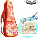 【湿度調整剤付きセット】オルカス ORCAS コンサートウクレレ用ケース OUFL-2 RED 花柄 レッド